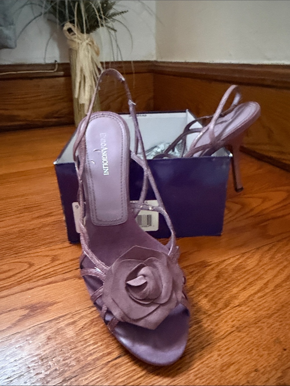 Enzo Angiolini Purple Floral Slingback Sandals